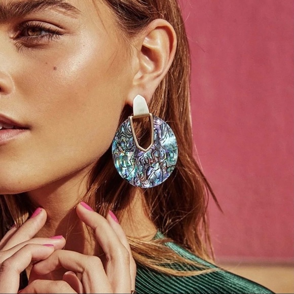 🎉HP🎉 🍒3/$30 New Faux Abalone Statement Earrings - Picture 2 of 5